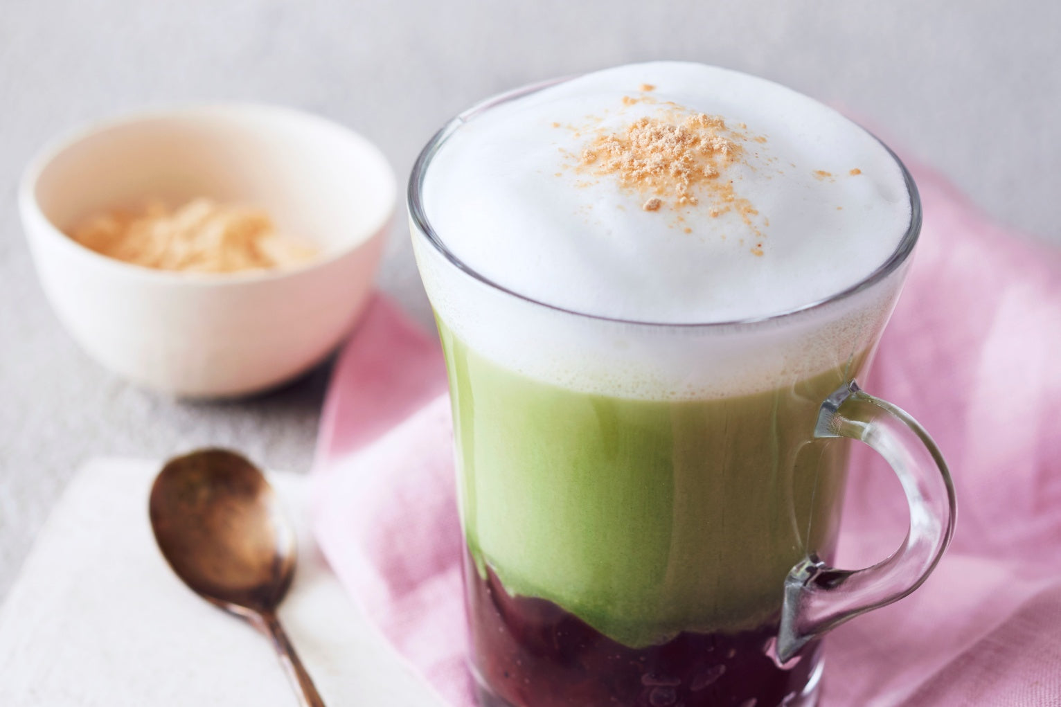 Red Bean & Rich Matcha Two-Tone Latte